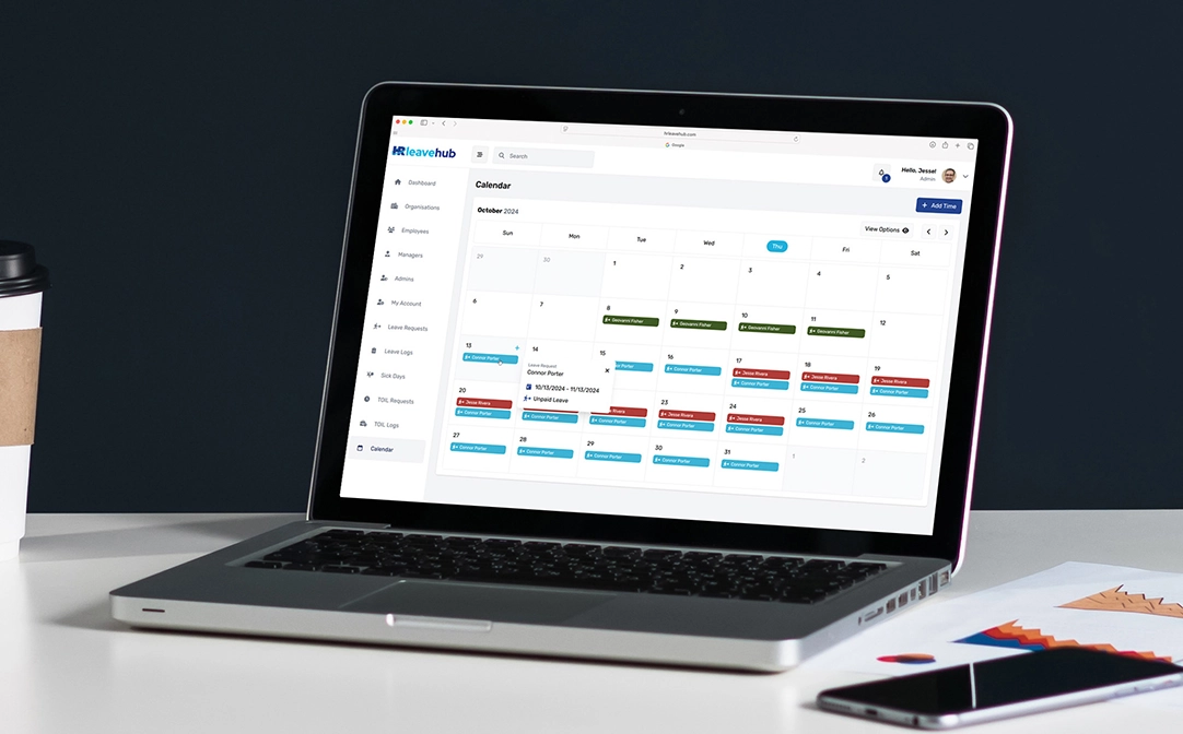 Global remote workforce connected through leave management software